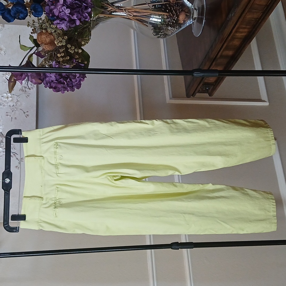 Lime High Waisted Cotton Pleated Pants By Forever 21. Size S - Picture 12 of 17
